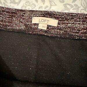 LOFT Black and Pink Textured Skirt